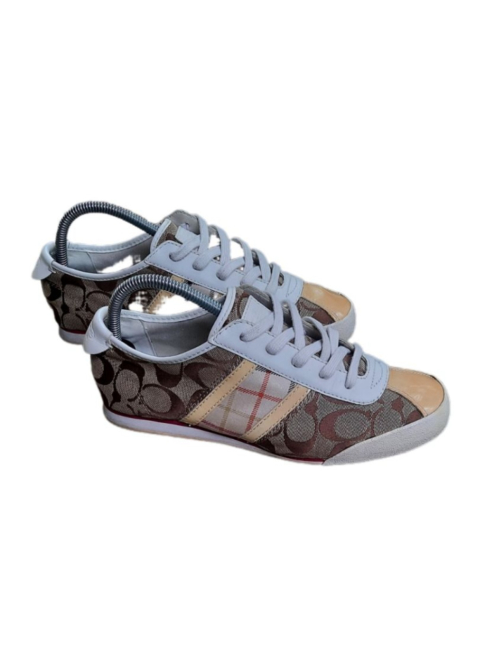 Coach Paxton Brown Monogram Logo Flats Comfort Lace-Up Sneakers Women's Size 8M - Picture 4 of 4